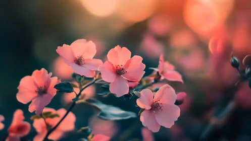 Soft-Focus Floral Composition with Warm Cinematic Depth.