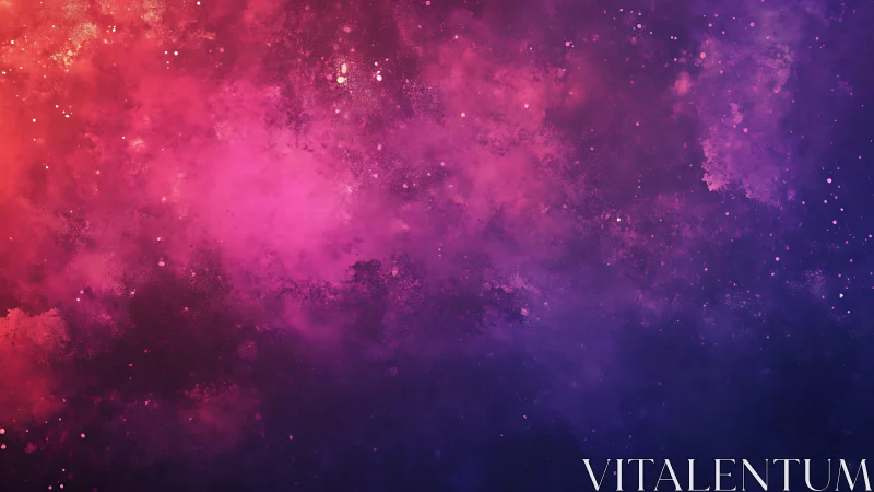 Astrophysical nebula cloudscape in magenta violet gradient field.