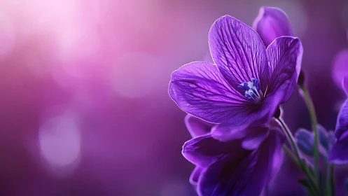 Purple Flower Petals in Soft Focus Bokeh.