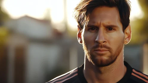 Sunlit focus crowns a determined athlete in warm haze