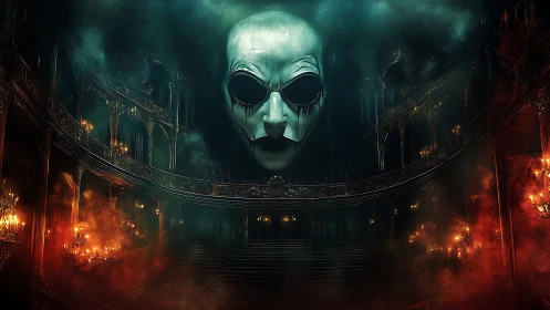 Ghostly maestro oversees a burning, forsaken opera house