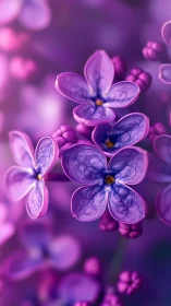 Purple Lilac Flowers Close-Up Macro Photography