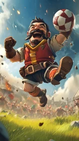 Stout hero vaults skyward, clutching victory&rsquo;s blazing ball