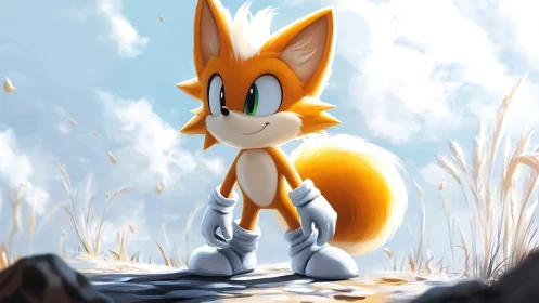 Backlit stylized fox character rendered with soft volumetric light