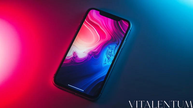 Molten Neon Dreams: Smartphone Canvas Erupts with Vibrant Flow.