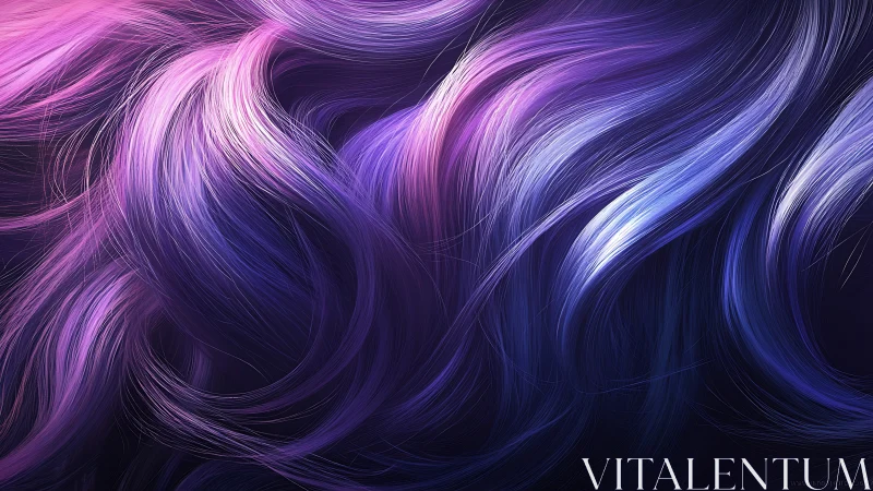 Neon gradient strands flow across dark abstract background