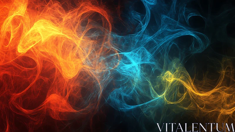 Flowing Light Particles: Abstract Energy in Motion.