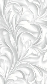 White sculpted abstract florals with layered paper curves.