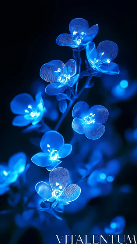 Luminous Blue Orchids Glow with Magical Light