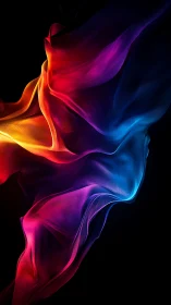 Chromatic lightwave ribbons in fluid abstract composition.