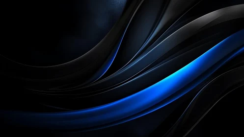 Abstract black and blue curved lines digital background design.