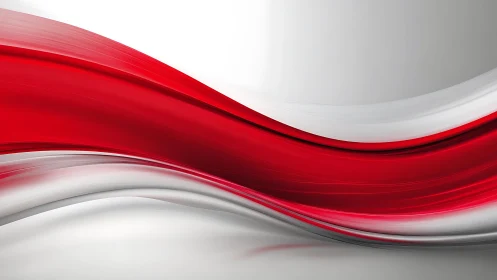 Dynamic Red and White Abstract Wave Background, Modern Style.