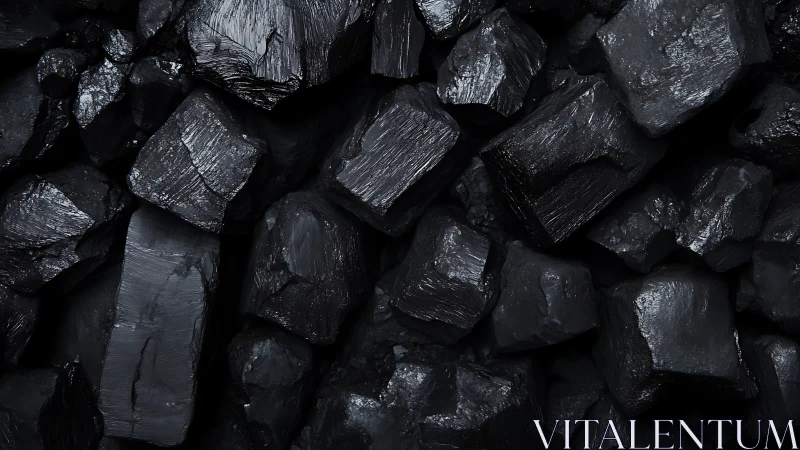 Glistening coal chunks form a dense, rugged industrial texture