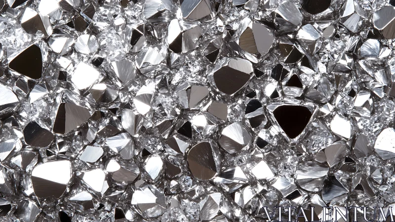 Shimmering silver crystals catch light in a sparkling cluster