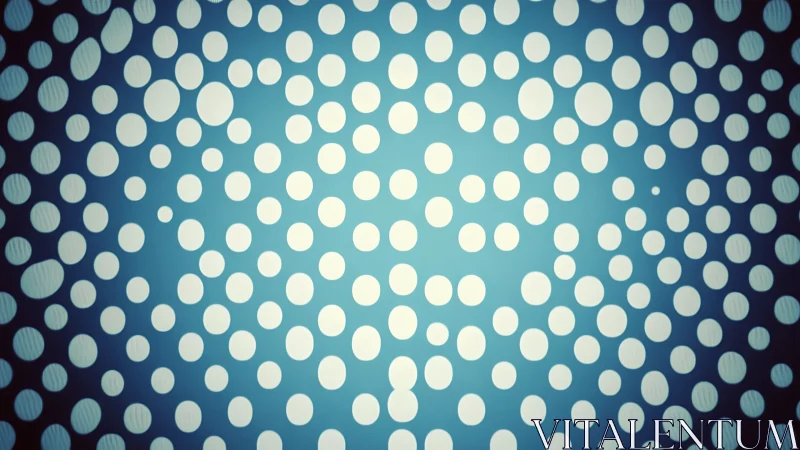 Radial white dot field on teal blue gradient backdrop.