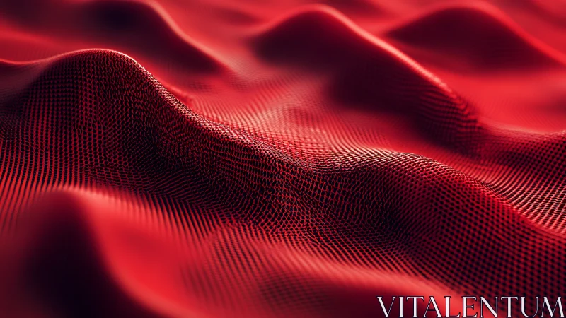 3D volumetric red mesh surface with flowing wave topology.
