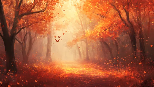 Amber Corridor: Where Autumn Breathes Light.