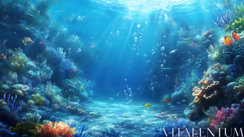 Sunstruck coral kingdom where sapphire waters quietly sing.