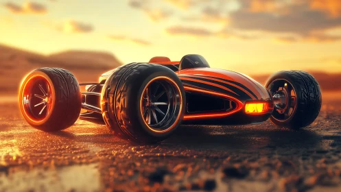 Low-profile concept car with oversized tires is rendered