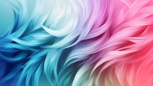 Soft swirling ribbons of pastel blue and pink light.