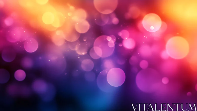 Defocused multicolor bokeh field with warm to cool gradient glow