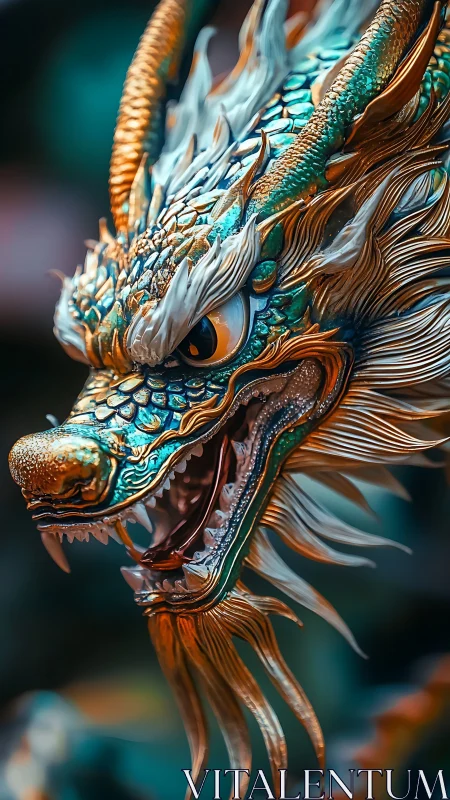 Dazzling dragon guardian roars with vivid, shimmering power