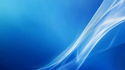 Abstract blue digital background with flowing white light lines.