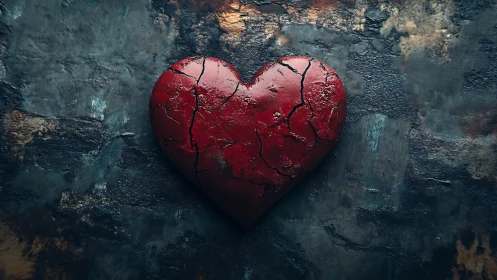 Weathered Heart Carved in Stone