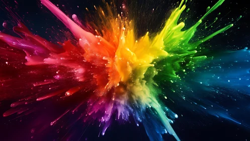 Radial spectrum of multicolor liquid splashes is displayed