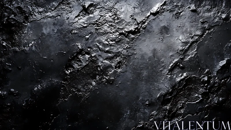 Macro analysis of glossy black stratified surface topology.