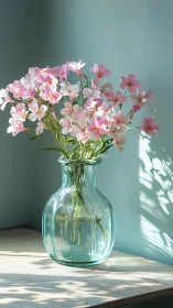 Blushing Cosmos Burst in Glass Vessels of Light