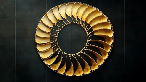 Parametric golden ring structure renders engineered radial symmetry