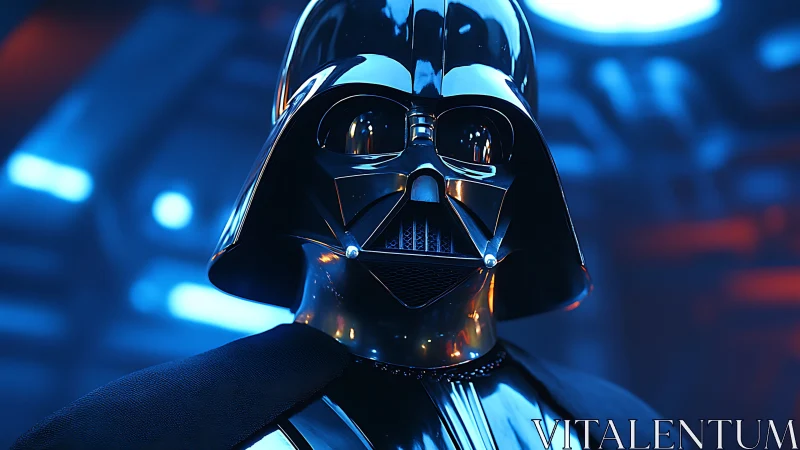 Midnight armored tyrant glows against neon starforge haze.