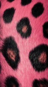 Pink fur surface with irregular black spotted pattern.