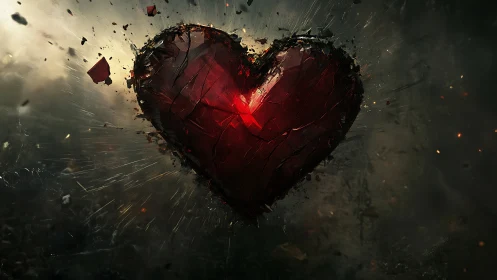 Shattered Crimson Heart Bursts with Explosive Energy.