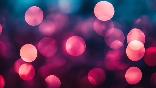 Vibrant pink and blue bokeh lights abstract background image.