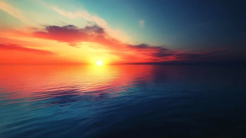 Sunset paints the horizon while the ocean quietly remembers