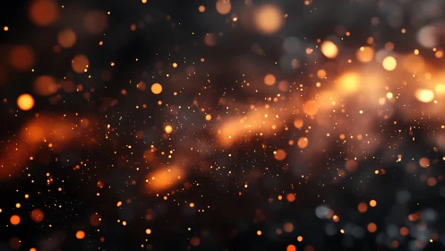 Glowing ember sparks drifting through a quiet night sky.