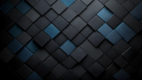Midnight blue geometric tiles in a calm woven rhythm.