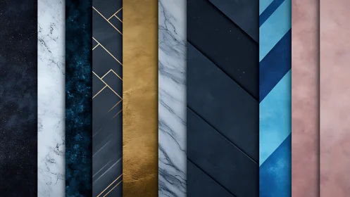Velvet marble and metallic stripes in cozy cool hues.
