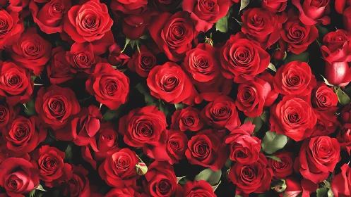 Crimson Sea: Luxuriant Red Roses in Full Bloom.