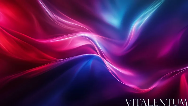 Chromatic light waves with red blue magenta gradients in motion