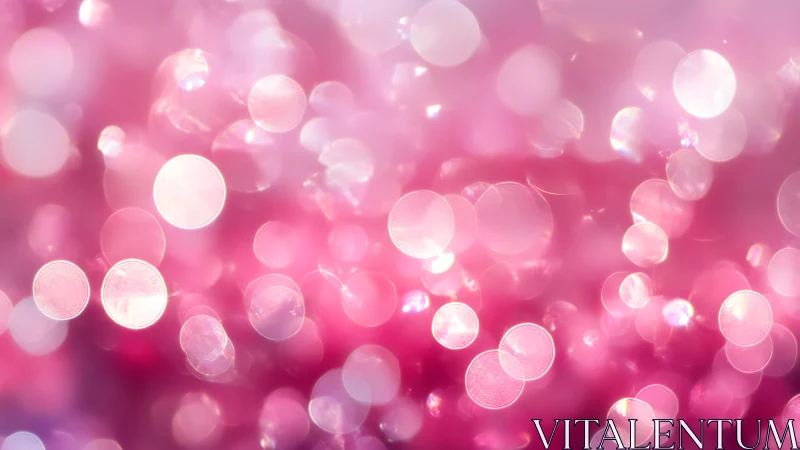 Soft Pink Bokeh Abstract Background with Glowing Light Circles.