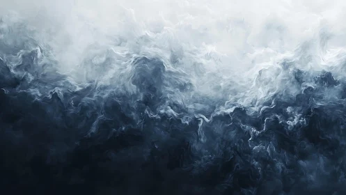 Abstract dark swirling clouds in ethereal digital painting style.