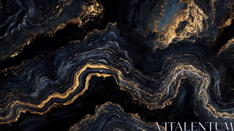 Midnight river of molten gold winding through cosmic stone.