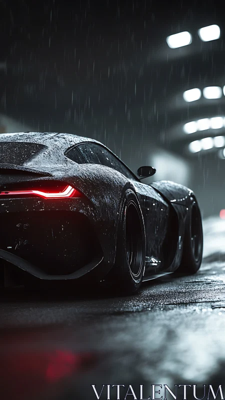 Rain-slicked street predator hums beneath neon tunnel haze