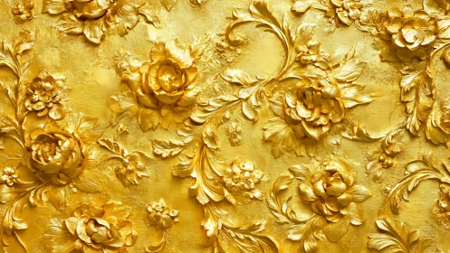 Baroque floral relief in gilded ornamental bas‑relief style.