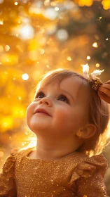 Child in Golden Light: Wonder and Innocence.