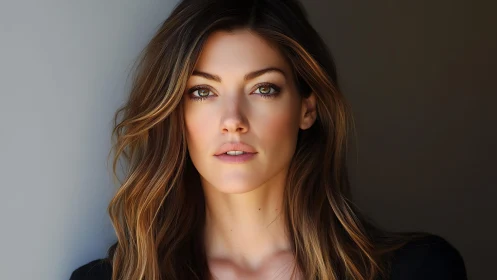 Direct studio headshot of confident woman facing camera.