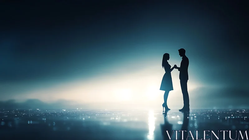 Two Hearts Meeting Above the City Lights.